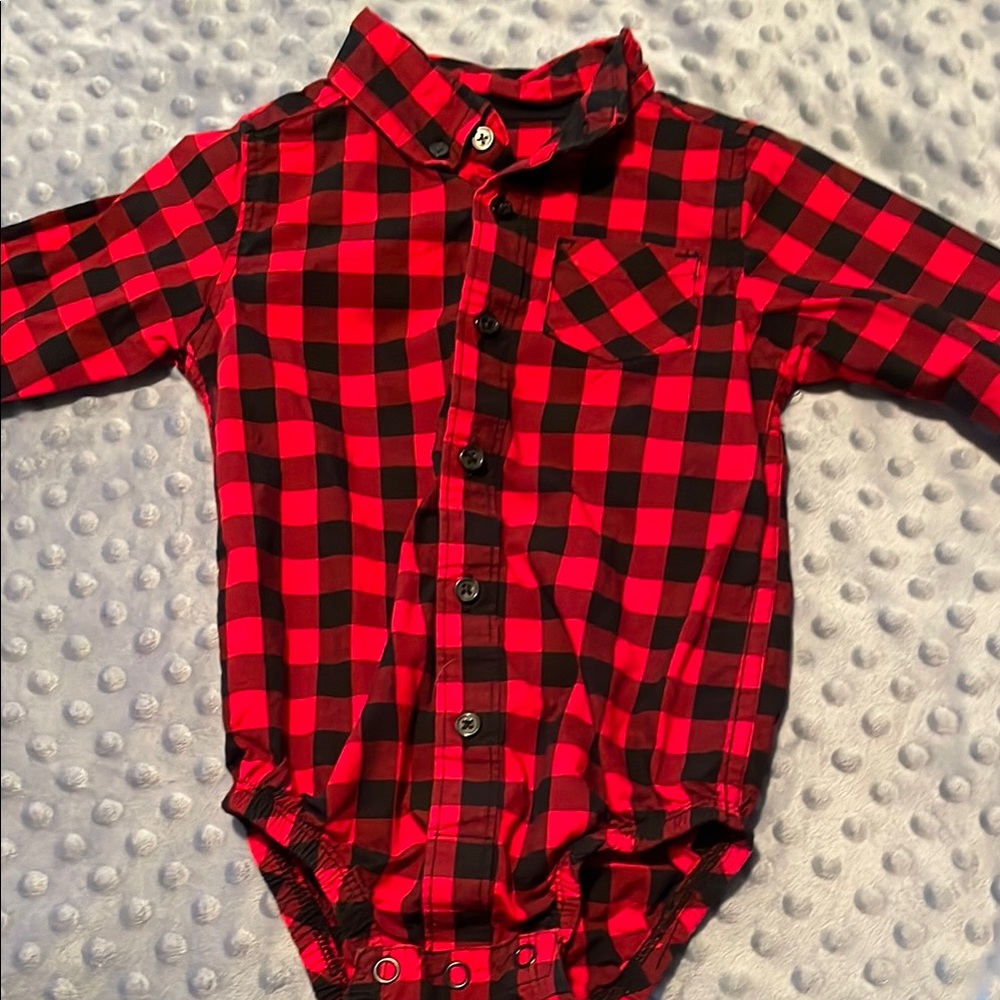 Carter's Red and Black Plaid Shirt
